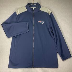 New England Patriots Jacket Mens XL NFL Team Apparel Full Zip Navy Lightweight